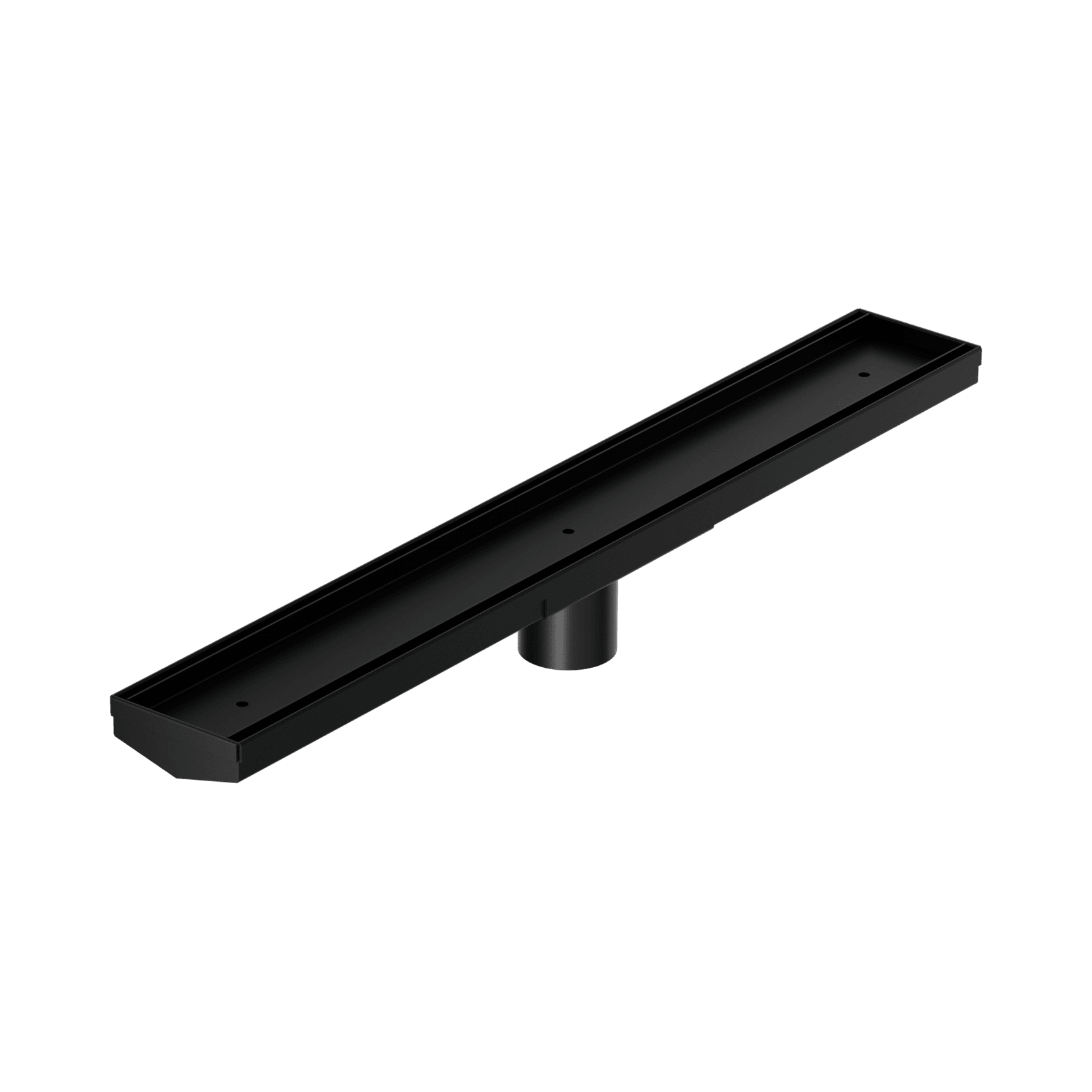 Tile Insert V Channel 600mm Floor Grate 50mm Outlet With Hole Saw Matte Black gallery detail image