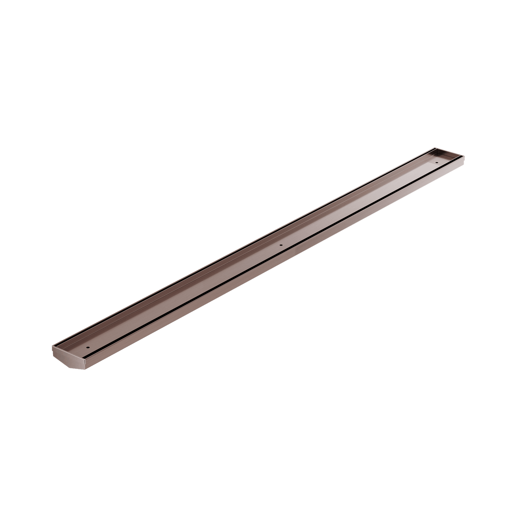 Tile Insert V Channel 1200mm Floor Grate 50mm Outlet Without Outlet And Hole Saw Brushed Bronze gallery detail image