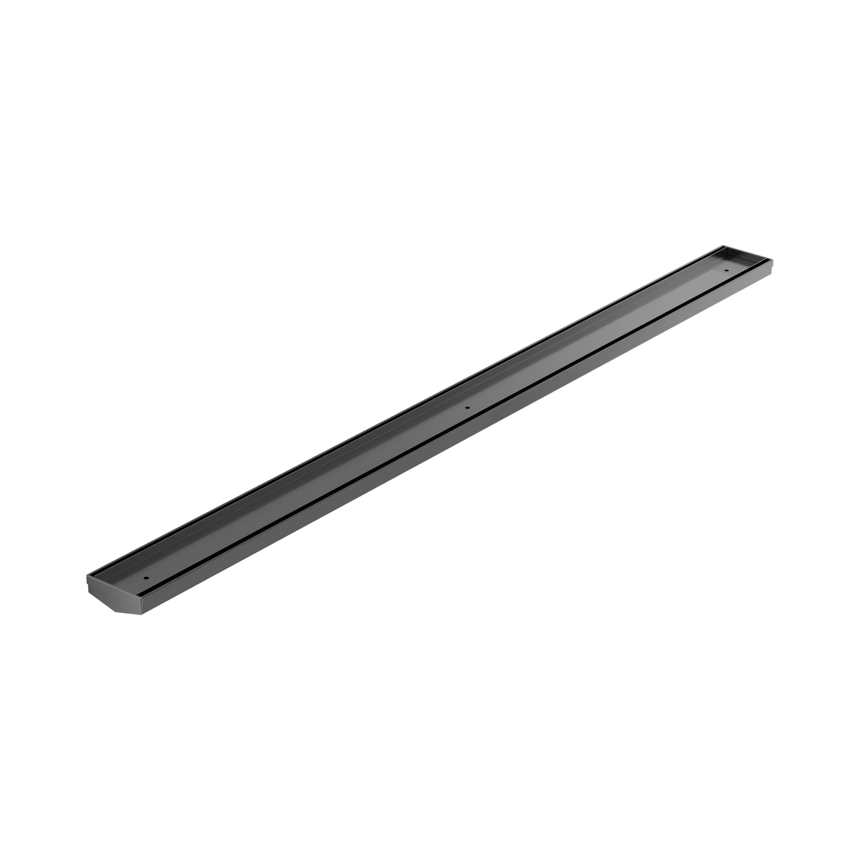 Tile Insert V Channel 1200mm Floor Grate 50mm Outlet Without Outlet And Hole Saw Gun Metal gallery detail image
