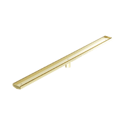 Tile Insert V Channel 1200mm Floor Grate 50mm Outlet With Hole Saw Brushed Gold gallery detail image