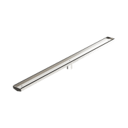 Tile Insert V Channel 1200mm Floor Grate 50mm Outlet With Hole Saw Brushed Nickel gallery detail image