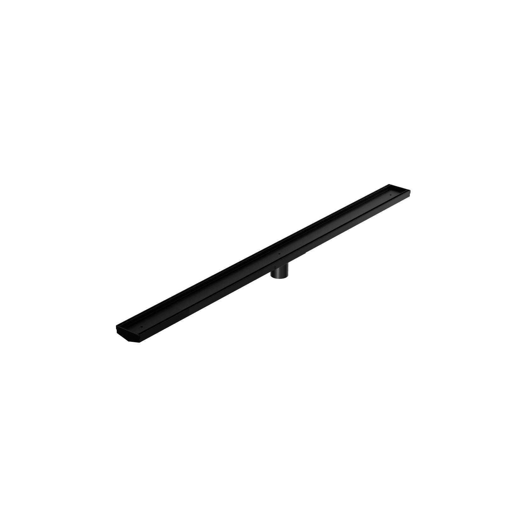 Tile Insert V Channel 1200mm Floor Grate 50mm Outlet With Hole Saw Matte Black gallery detail image