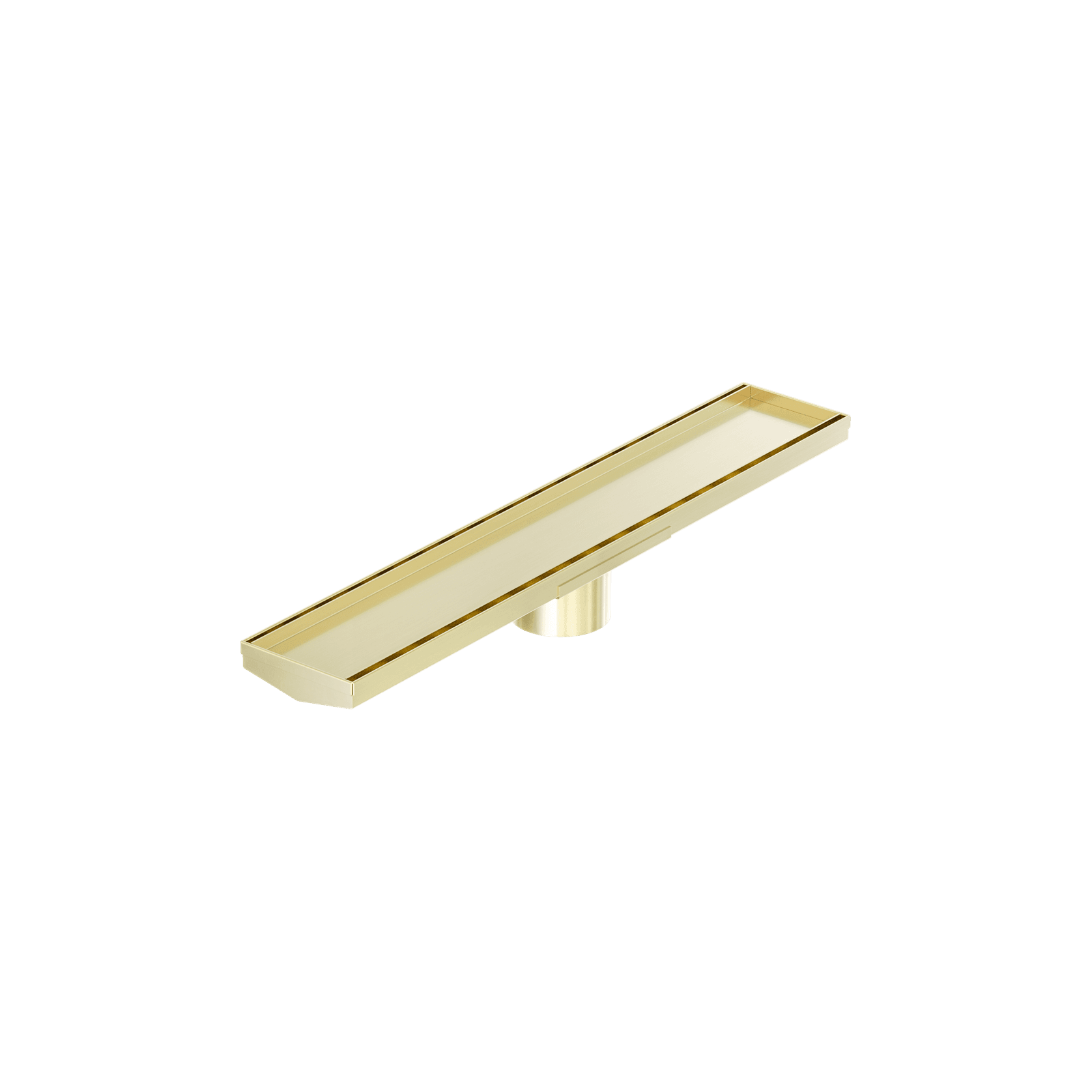 Tile Insert V Channel 600mm Floor Grate 80mm Outlet With Hole Saw Brushed Gold gallery detail image