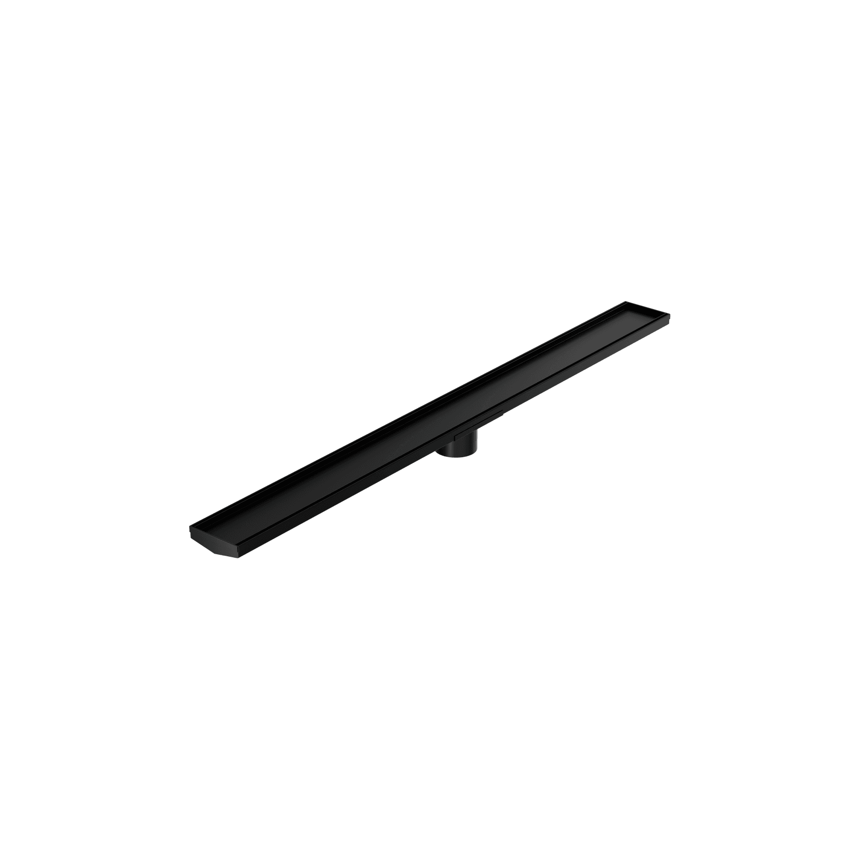 Tile Insert V Channel 1200mm Floor Grate 80mm Outlet With Hole Saw Matte Black gallery detail image