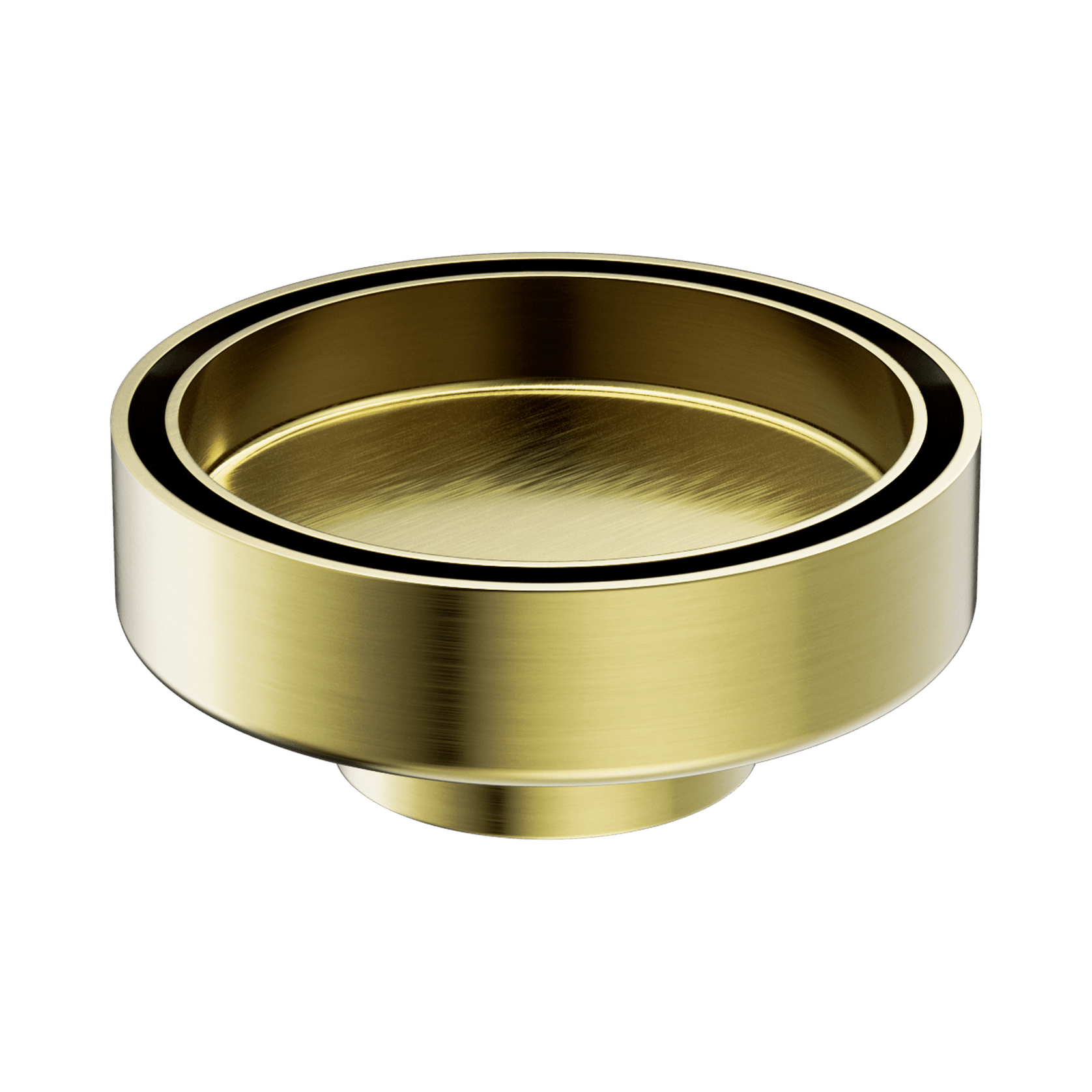 100mm Round Tile Insert Floor Waste 50mm Outlet Brushed Gold gallery detail image