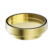 130mm Round Tile Insert Floor Waste 100mm Outlet Brushed Gold gallery detail image