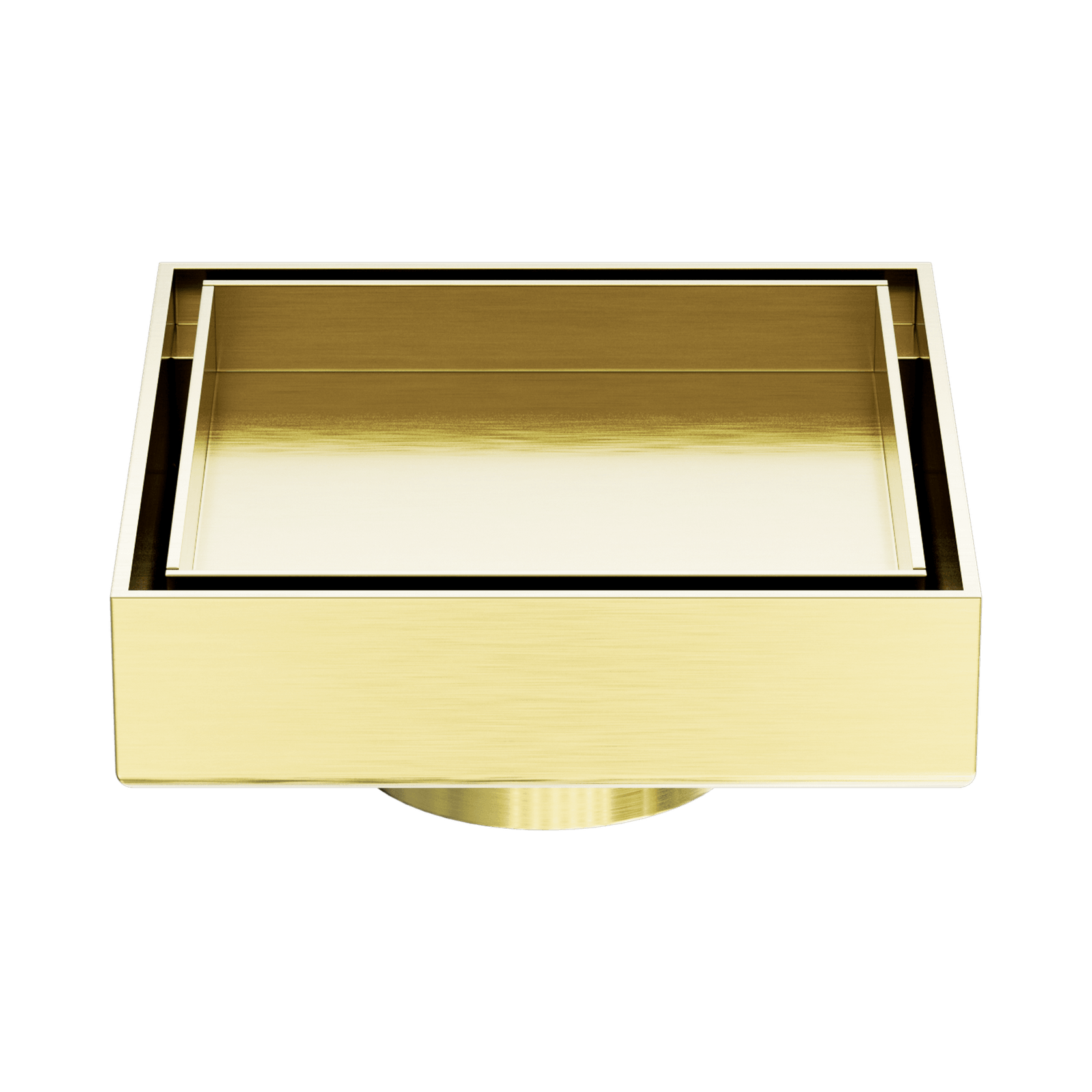 100mm Square Tile Insert Floor Waste 50mm Outlet Brushed Gold gallery detail image