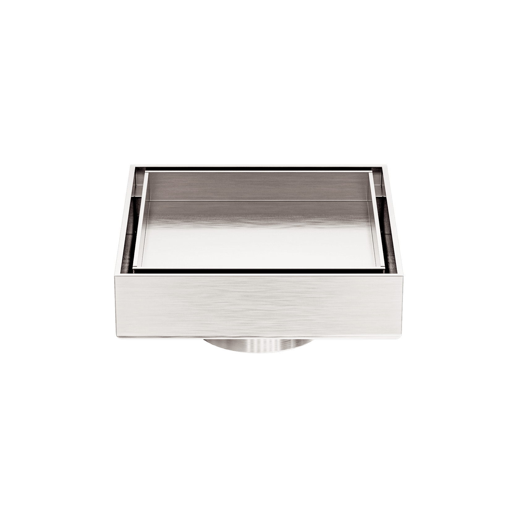 100mm Square Tile Insert Floor Waste 50mm Outlet Brushed Nickel gallery detail image
