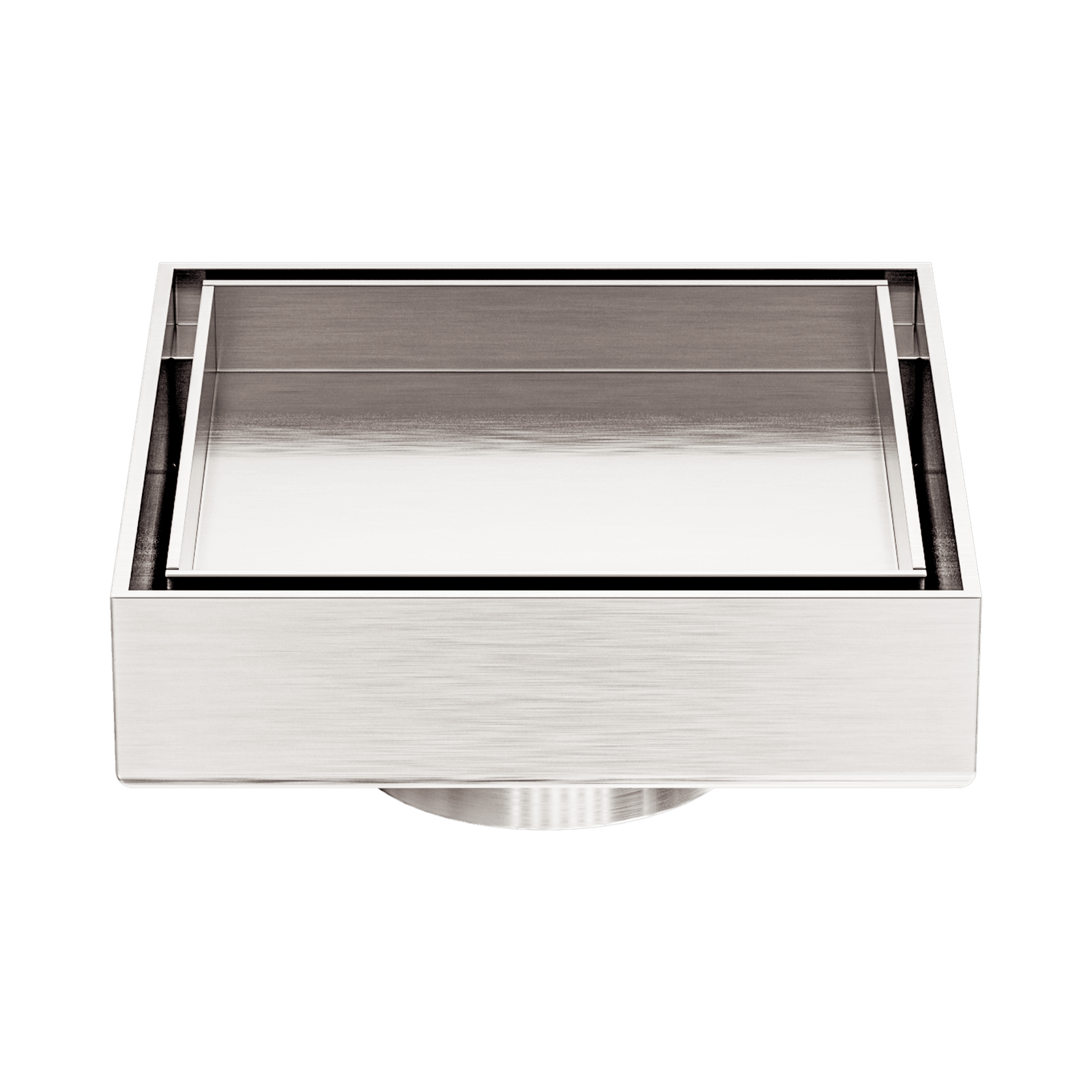 100mm Square Tile Insert Floor Waste 50mm Outlet Brushed Nickel gallery detail image