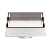 100mm Square Tile Insert Floor Waste 50mm Outlet Brushed Nickel gallery detail image