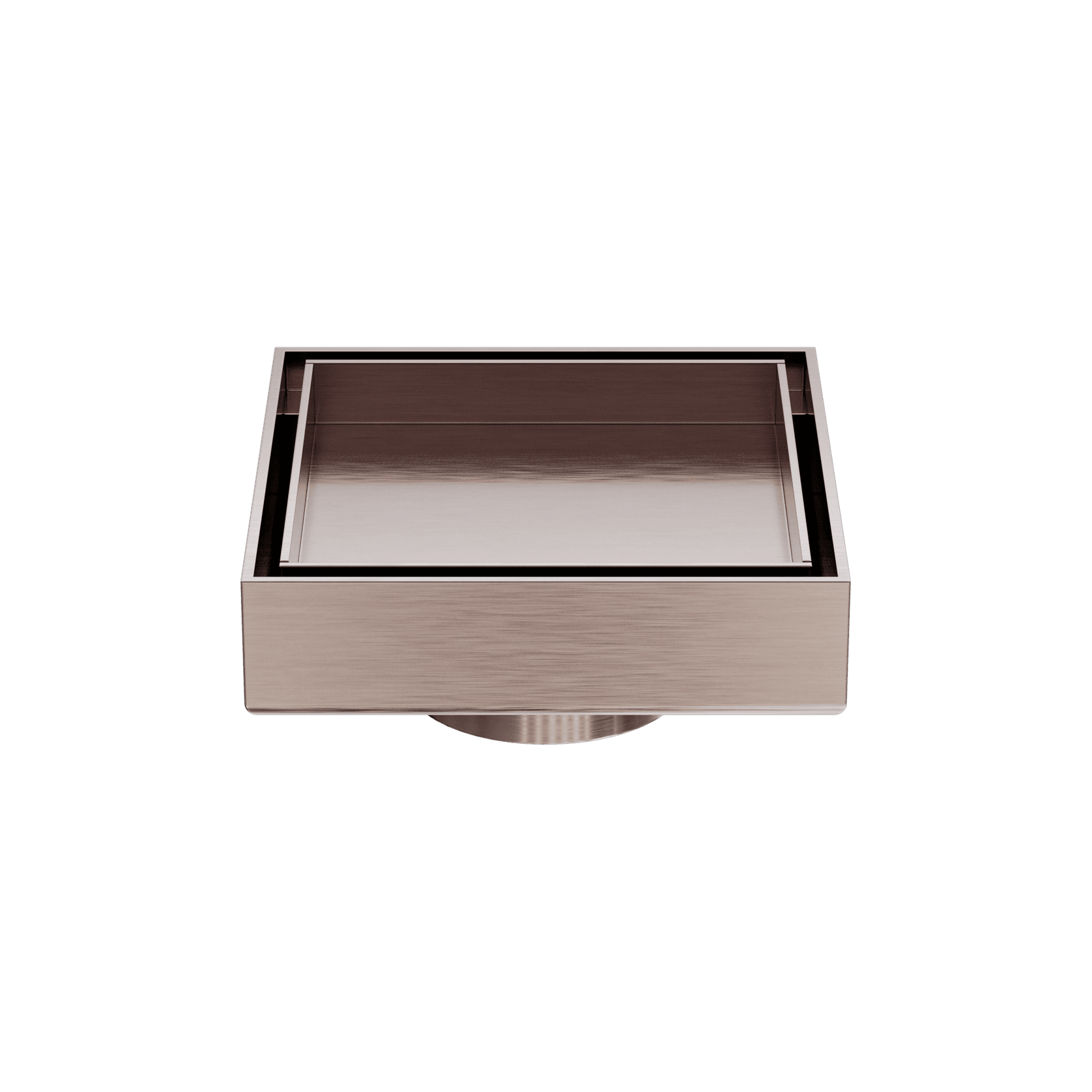 100mm Square Tile Insert Floor Waste 50mm Outlet Brushed Bronze gallery detail image