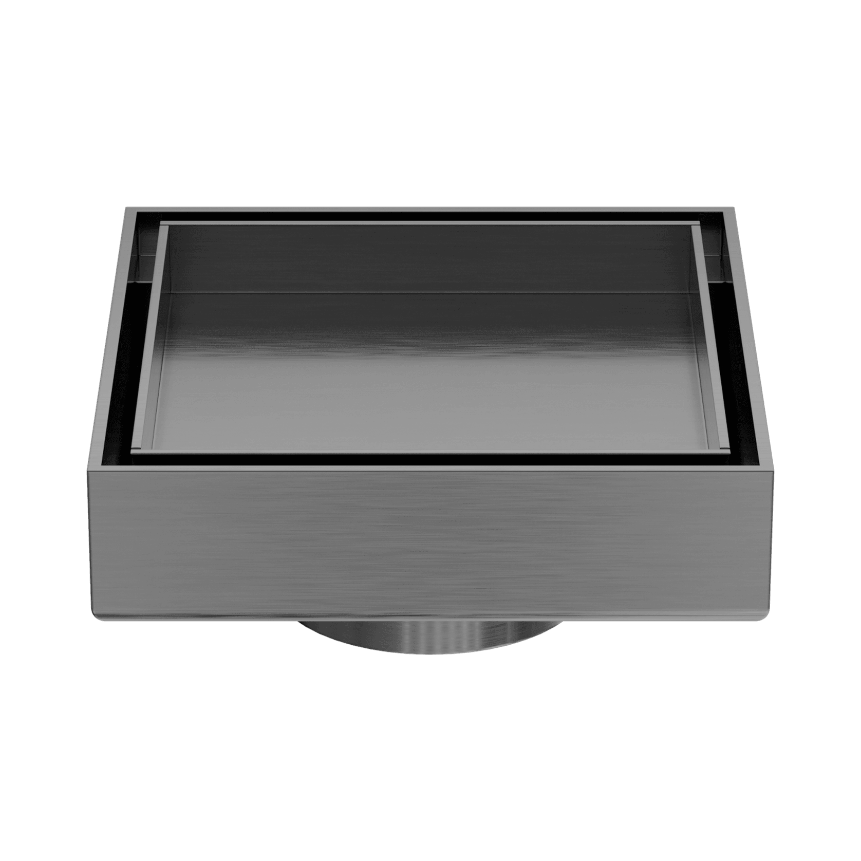 100mm Square Tile Insert Floor Waste 50mm Outlet Gun Metal gallery detail image