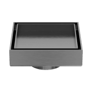 100mm Square Tile Insert Floor Waste 50mm Outlet Gun Metal gallery detail image