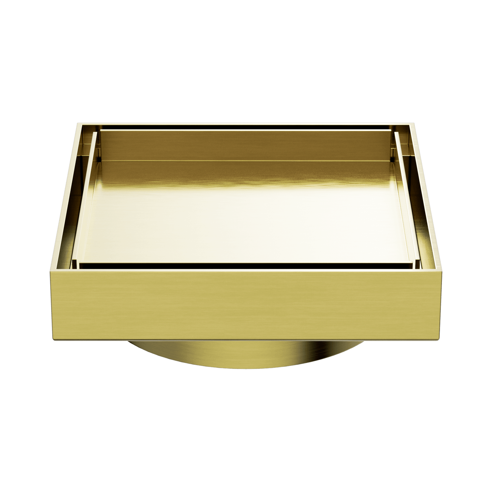 130mm Square Tile Insert Floor Waste 100mm Outlet Brushed Gold gallery detail image