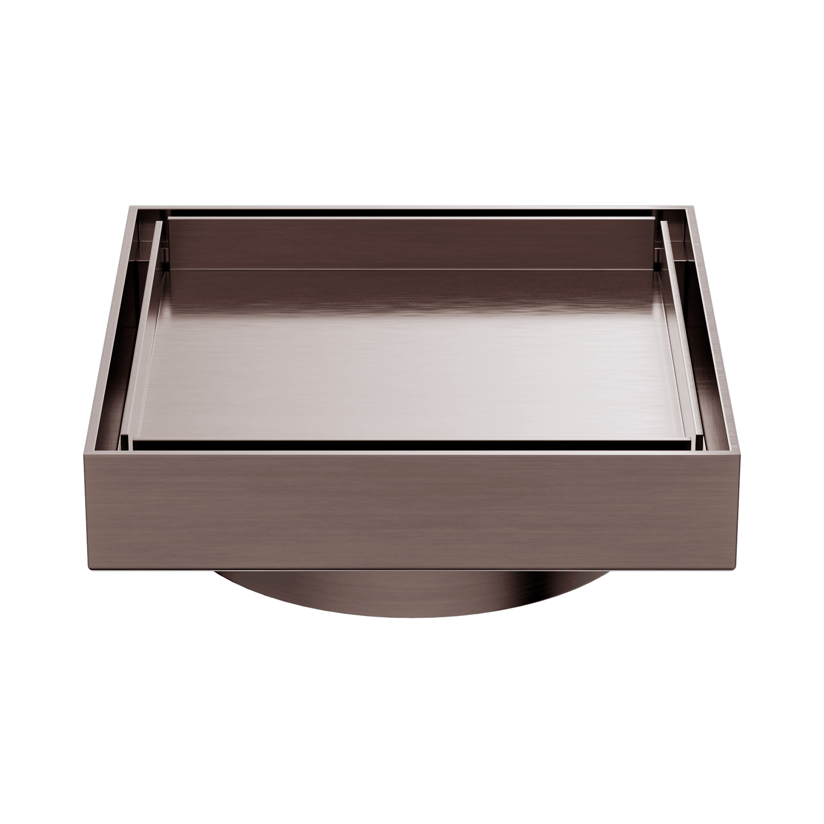 130mm Square Tile Insert Floor Waste 100mm Outlet Brushed Bronze gallery detail image