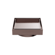 130mm Square Tile Insert Floor Waste 100mm Outlet Brushed Bronze gallery detail image