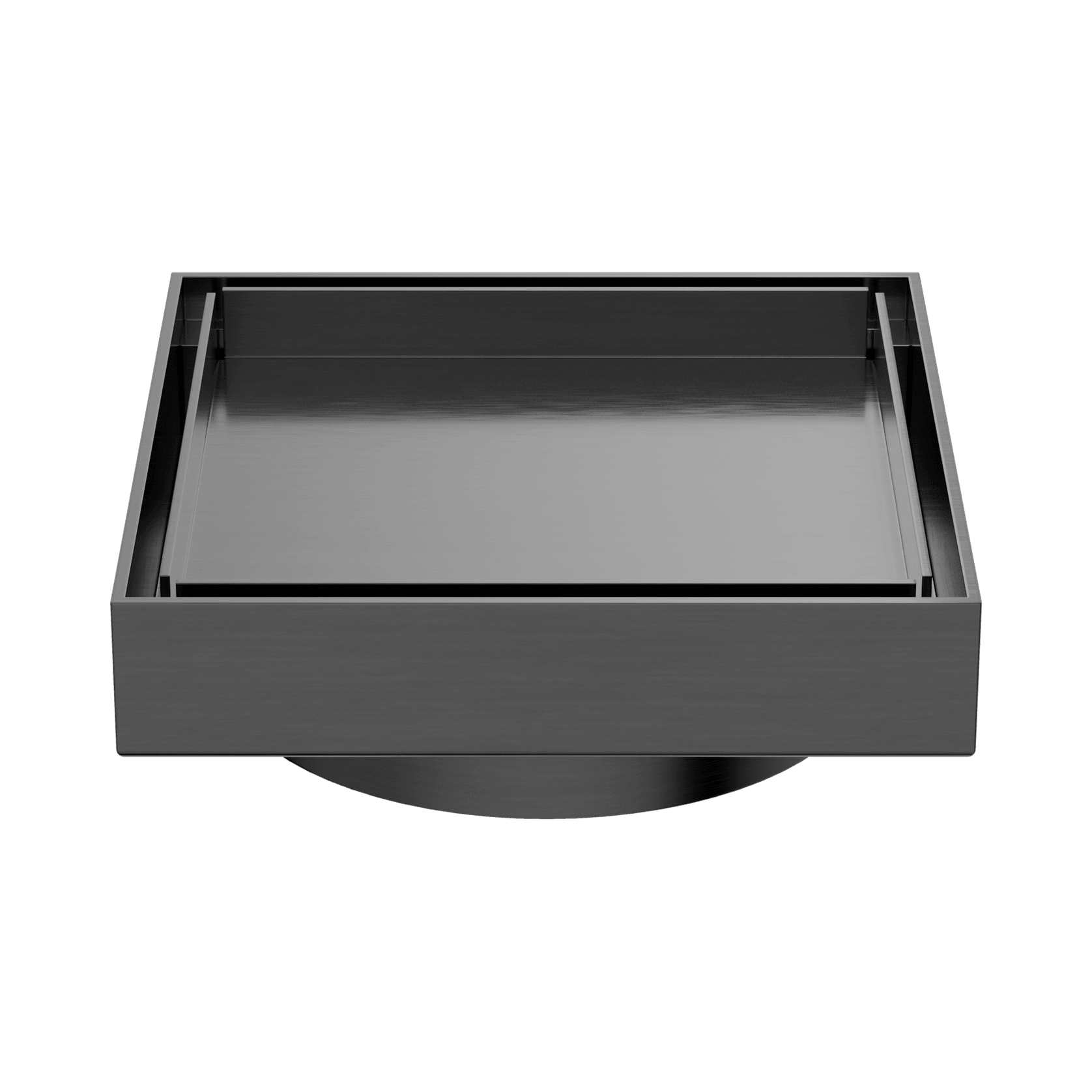 130mm Square Tile Insert Floor Waste 100mm Outlet Gun Metal gallery detail image