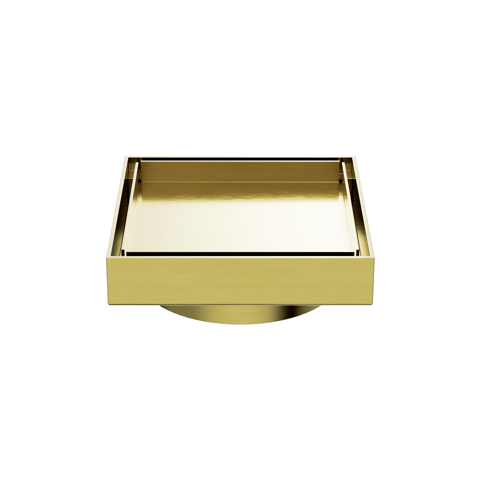 100mm Square Tile Insert Floor Waste 80mm Outlet Brushed Gold gallery detail image