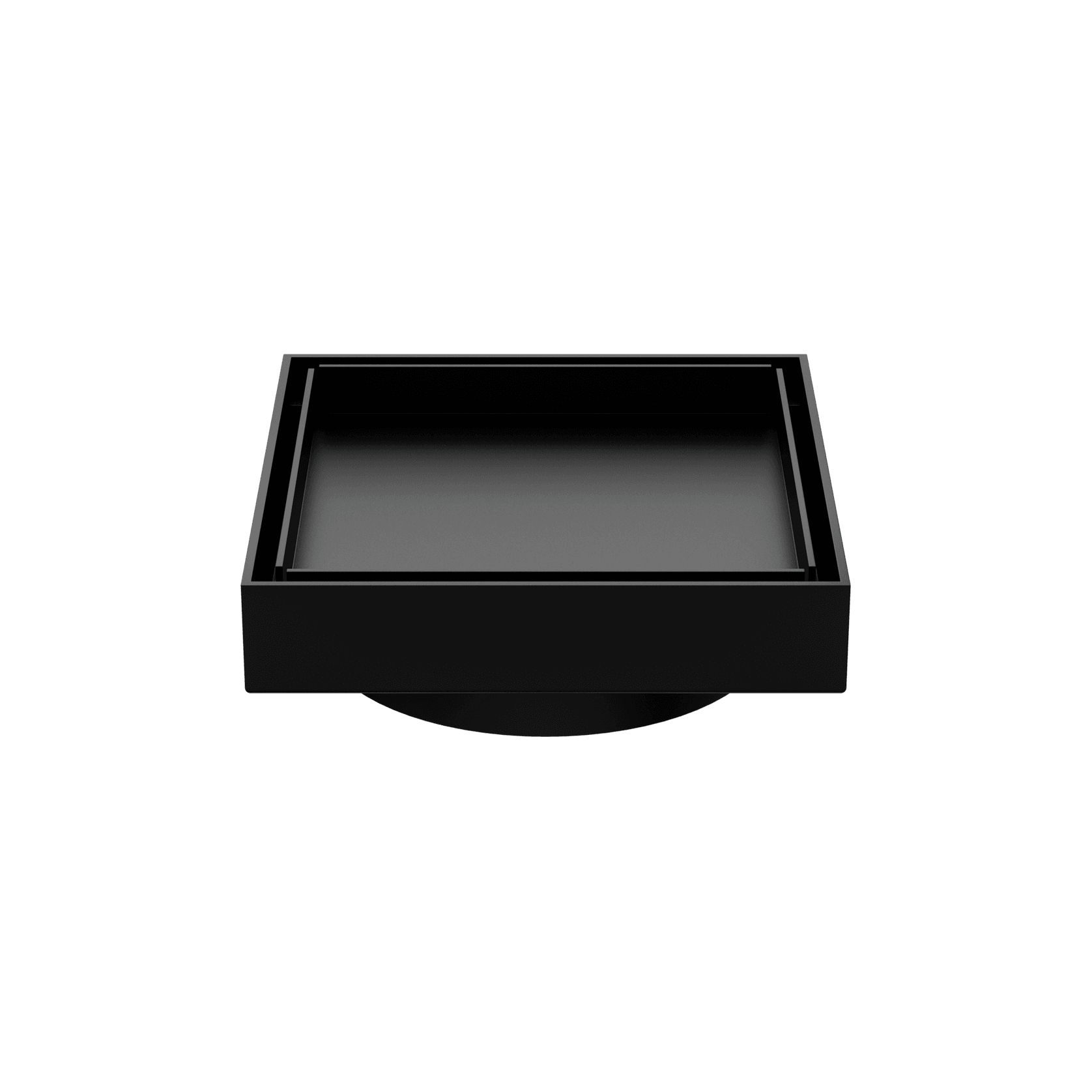 100mm Square Tile Insert Floor Waste 80mm Outlet Matte Black gallery detail image
