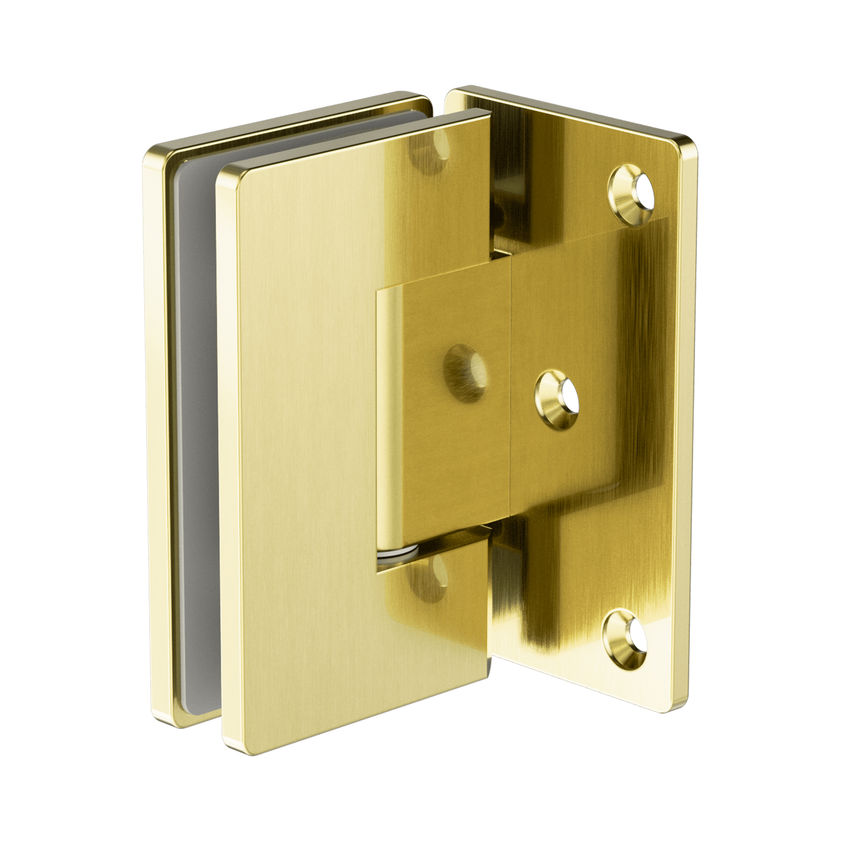 90 Degree Glass To Wall Shower Hinge 10mm Glass Brushed Gold gallery detail image