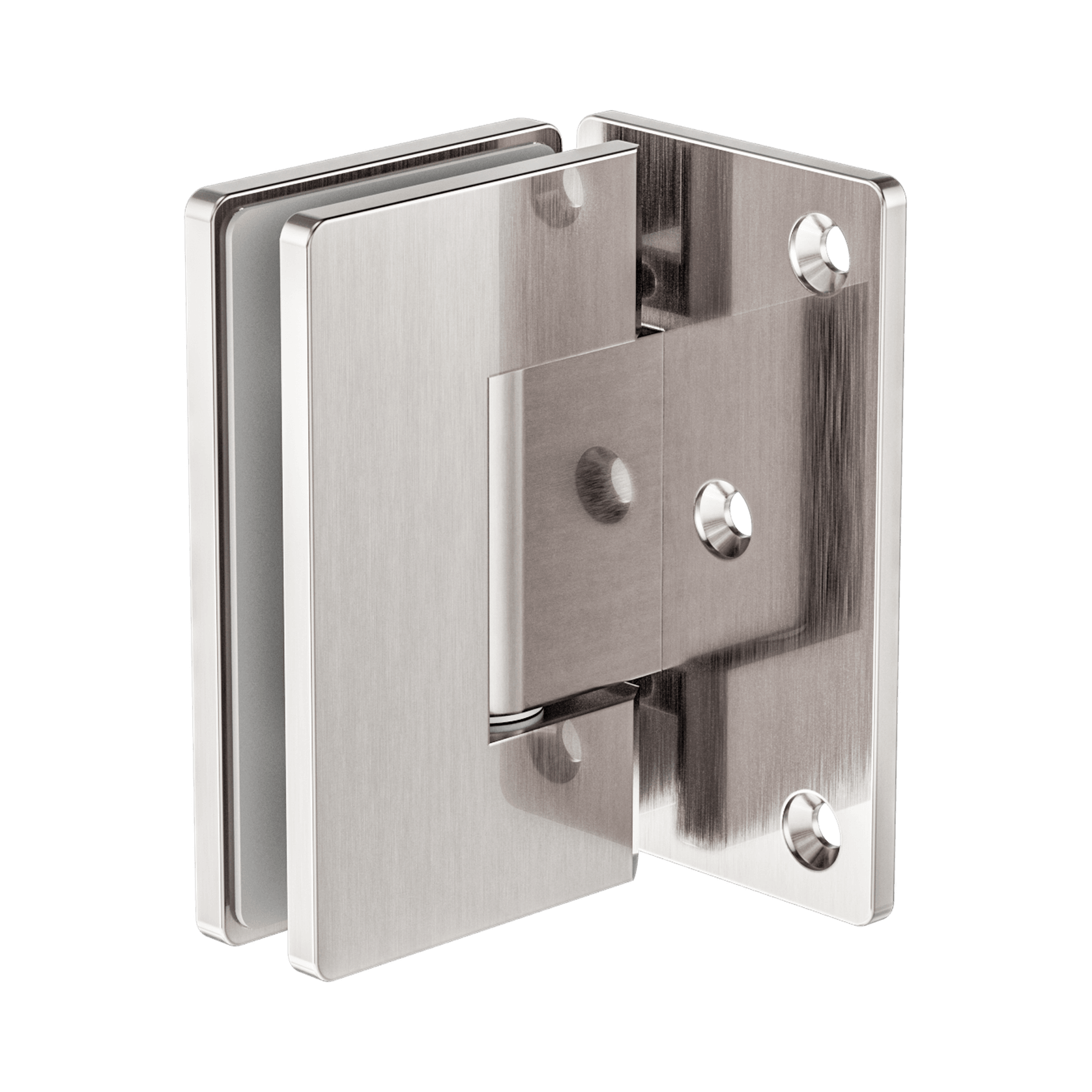 90 Degree Glass To Wall Shower Hinge 10mm Glass Brushed Nickel gallery detail image