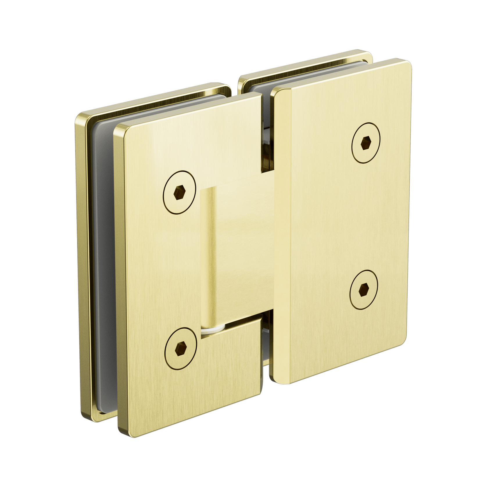 180 Degree Glass To Glass Shower Hinge 10mm Glass Brushed Gold gallery detail image