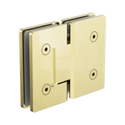 180 Degree Glass To Glass Shower Hinge 10mm Glass Brushed Gold gallery detail image