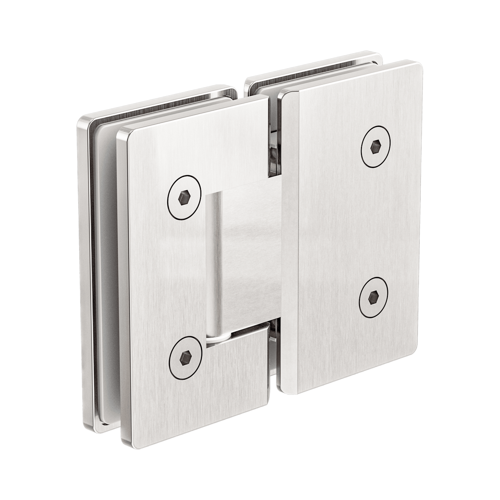 180 Degree Glass To Glass Shower Hinge 10mm Glass  Brushed Nickel gallery detail image