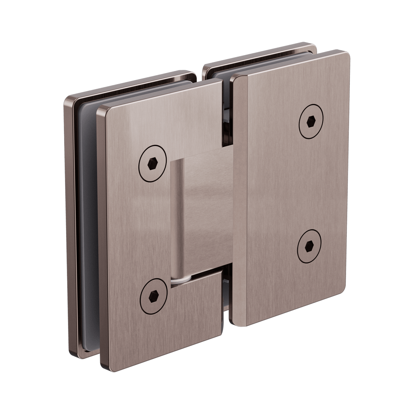 180 Degree Glass To Glass Shower Hinge 10mm Glass Brushed Bronze gallery detail image