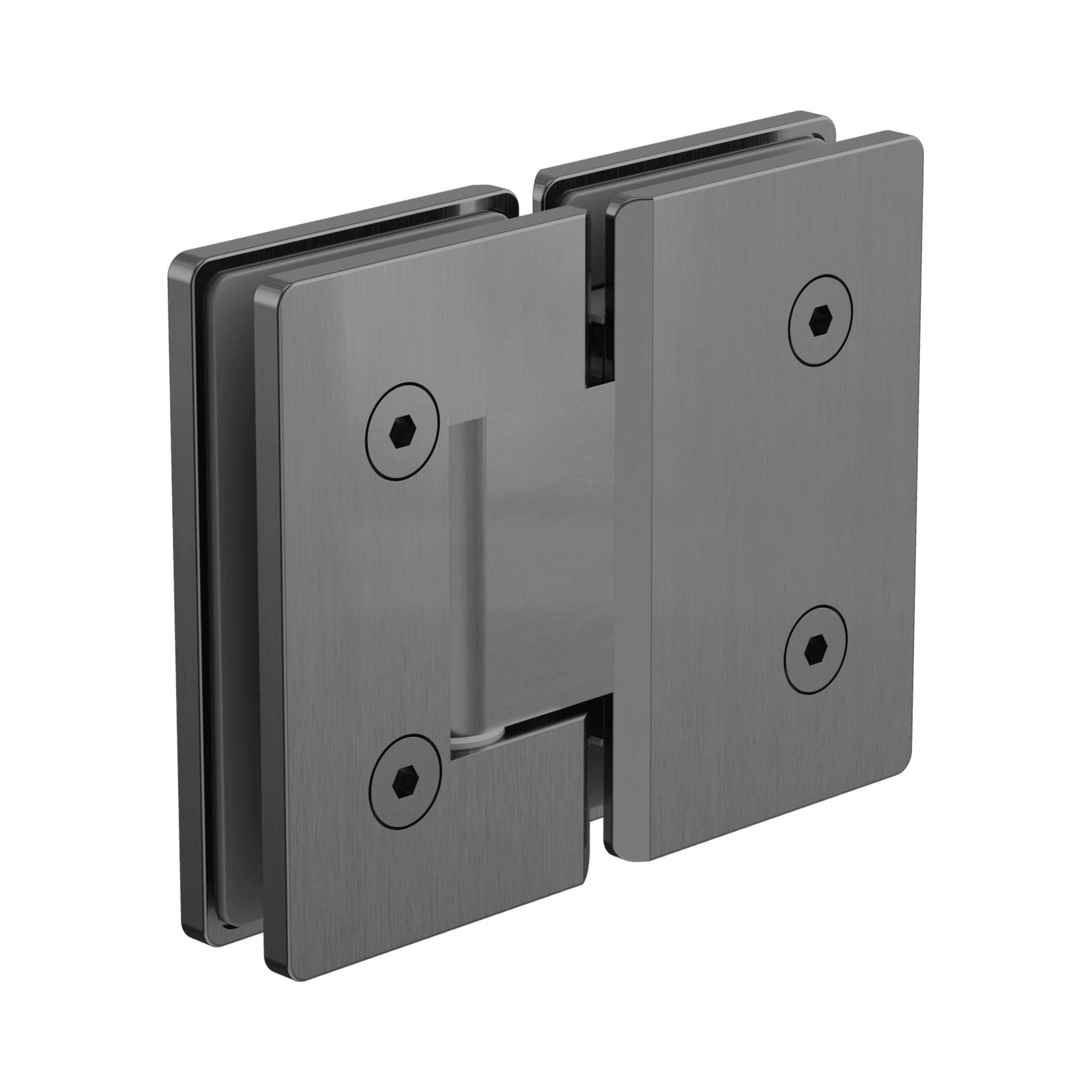 180 Degree Glass To Glass Shower Hinge 10mm Glass Gun Metal gallery detail image