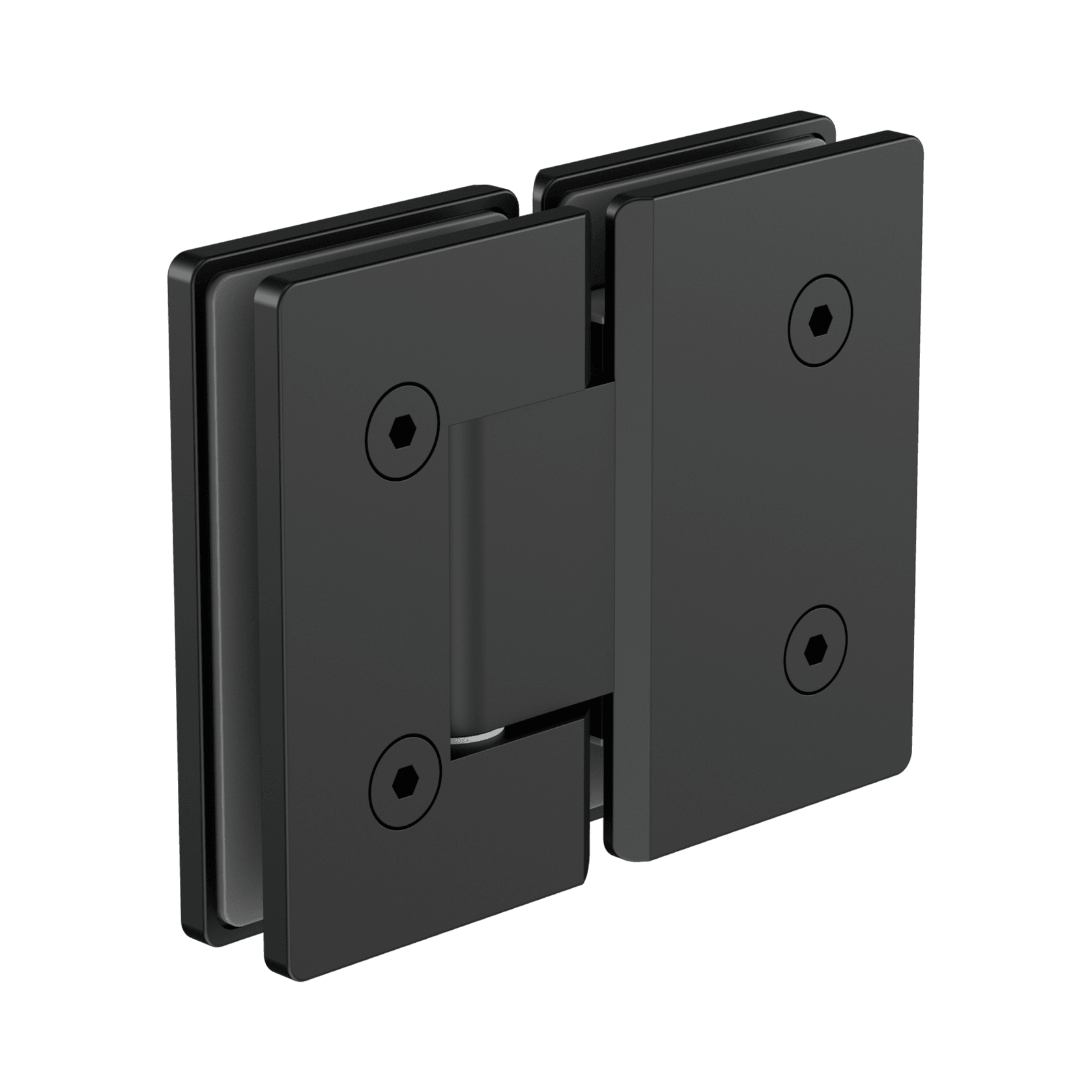 180 Degree Glass To Glass Shower Hinge 10mm Glass  Matte Black gallery detail image