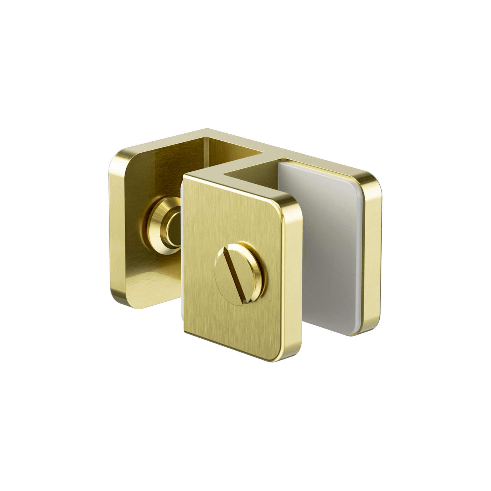 Over-Panel Glass To Glass Fitting 10mm Glass Brushed Gold gallery detail image