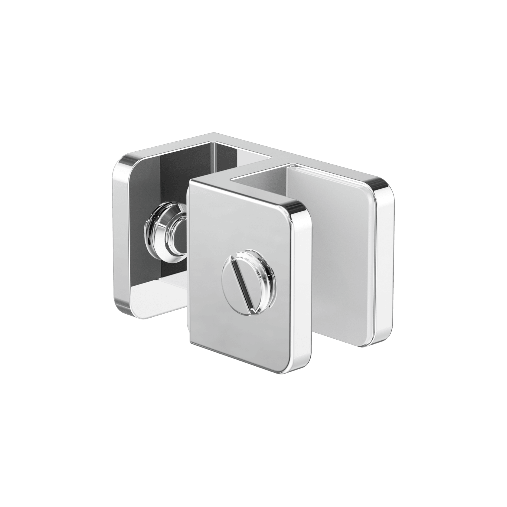 Over-Panel Glass To Glass Fitting 10mm Glass Chrome gallery detail image