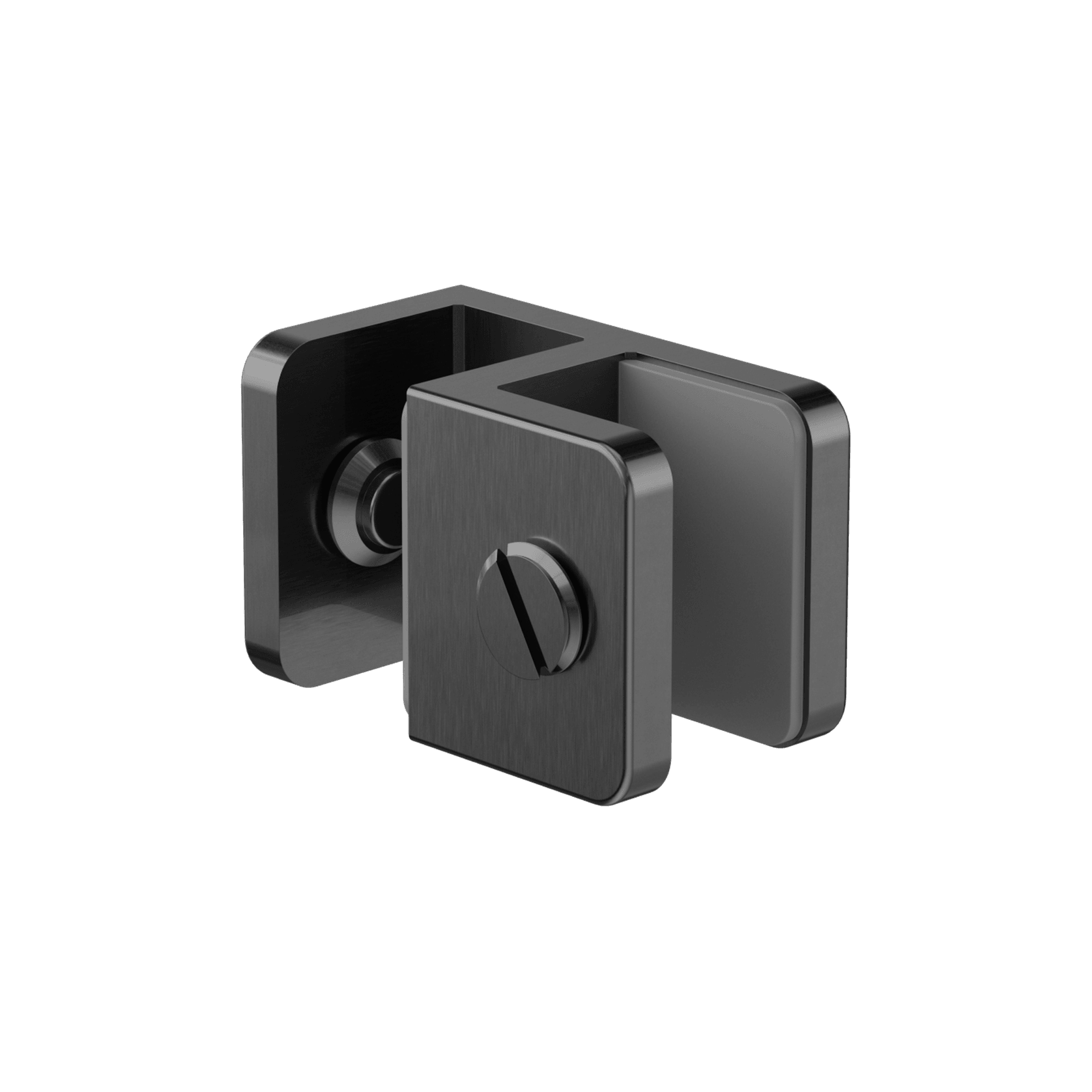 Over-Panel Glass To Glass Fitting 10mm Glass Gun Metal gallery detail image