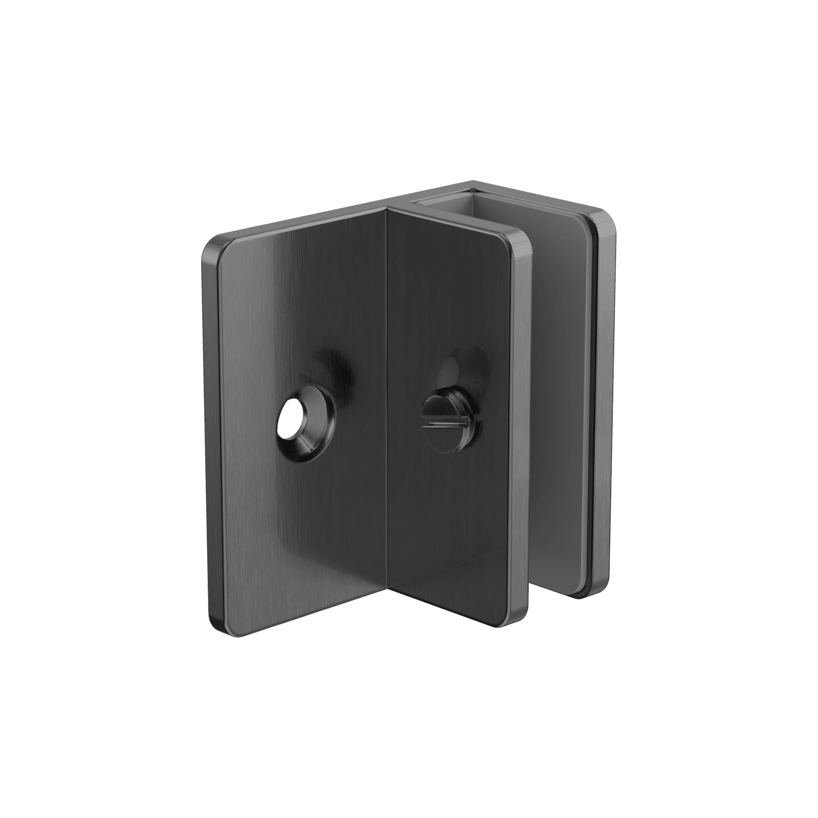 Shower F Bracket 10mm Glass Gun Metal gallery detail image