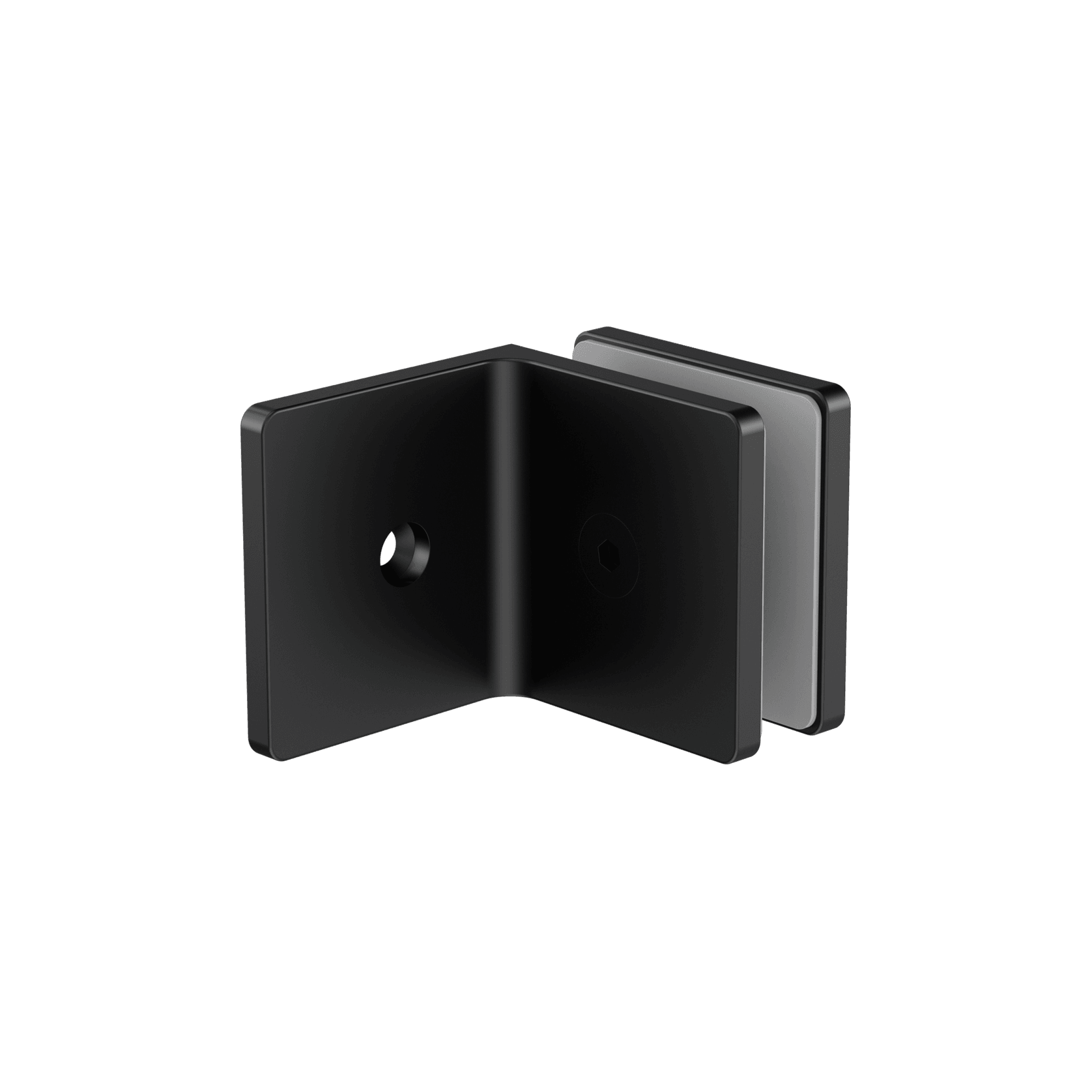 90 Degree Glass To Wall Bracket 10mm Glass Matte Black gallery detail image