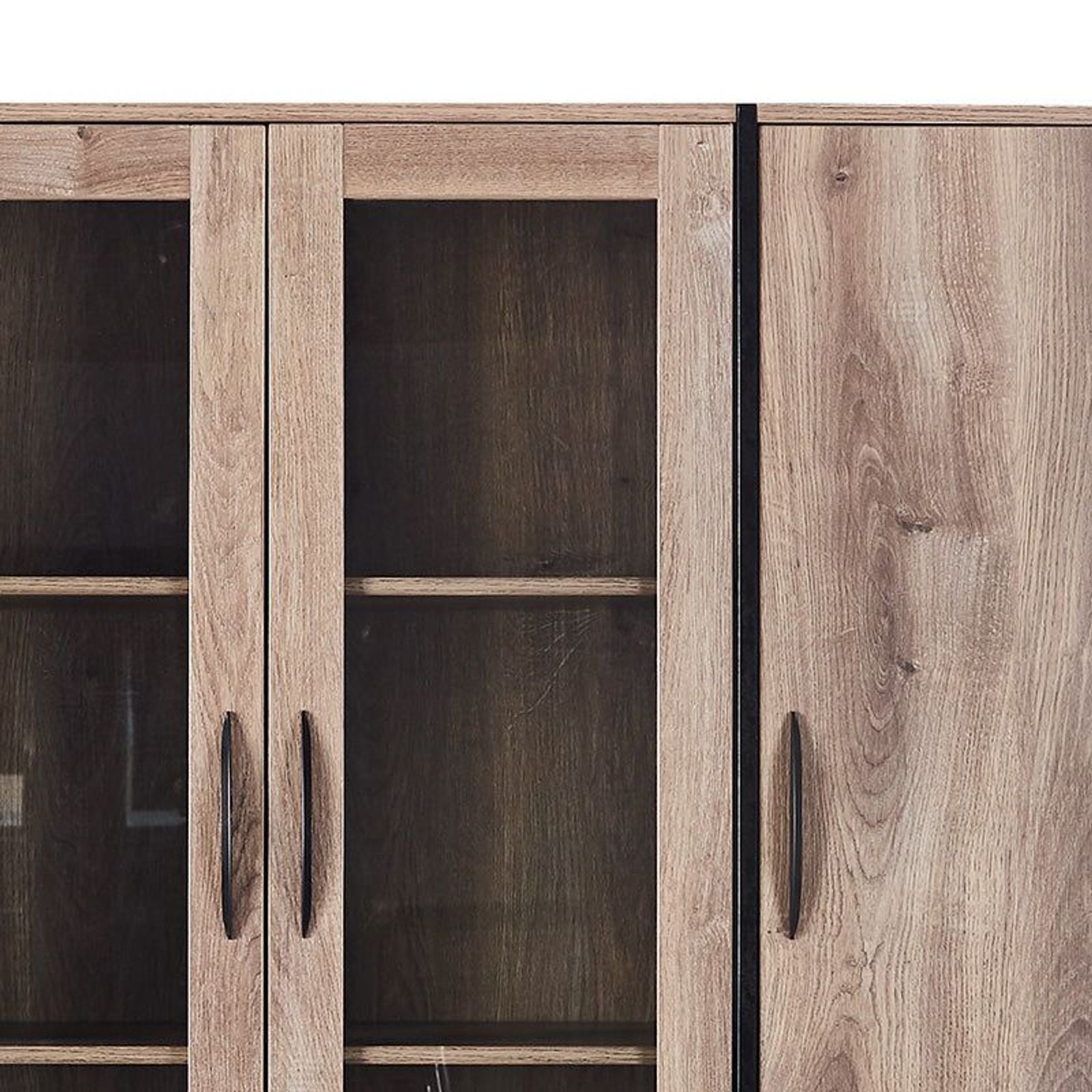 REGGIE Display Unit 160cm - Warm Oak & Black gallery detail image