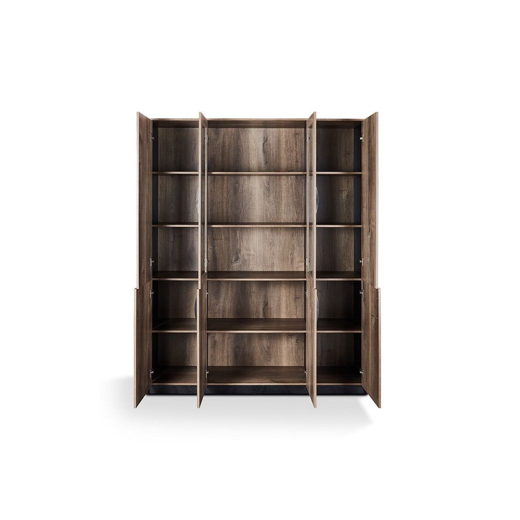 REGGIE Display Unit 160cm - Warm Oak & Black gallery detail image