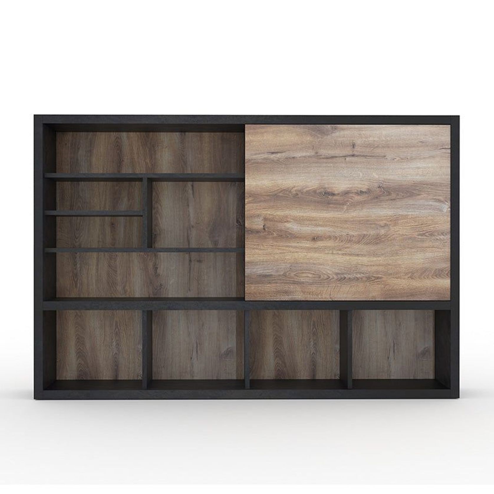 DAXTON Display Unit 2.4M - Warm Oak & Black gallery detail image