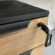 ARTO Single Workstation Desk with Left Cabinet 1.2M - Warm Oak & Black gallery detail image