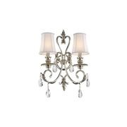 ARIA - Hampton Double Arm Wall Sconce - Nickel Plated gallery detail image