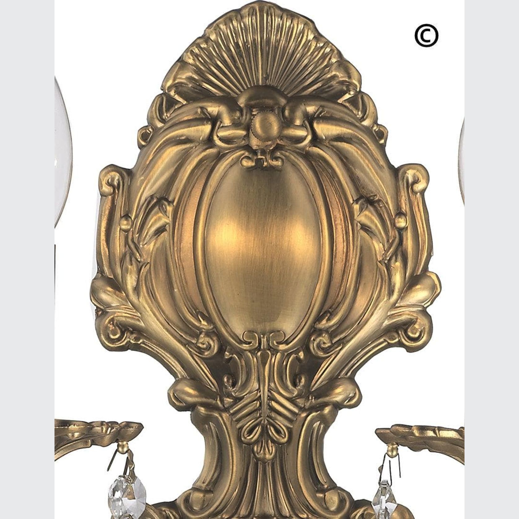 Americana 2 Light Wall Sconce - Victorian - Brass Finish gallery detail image