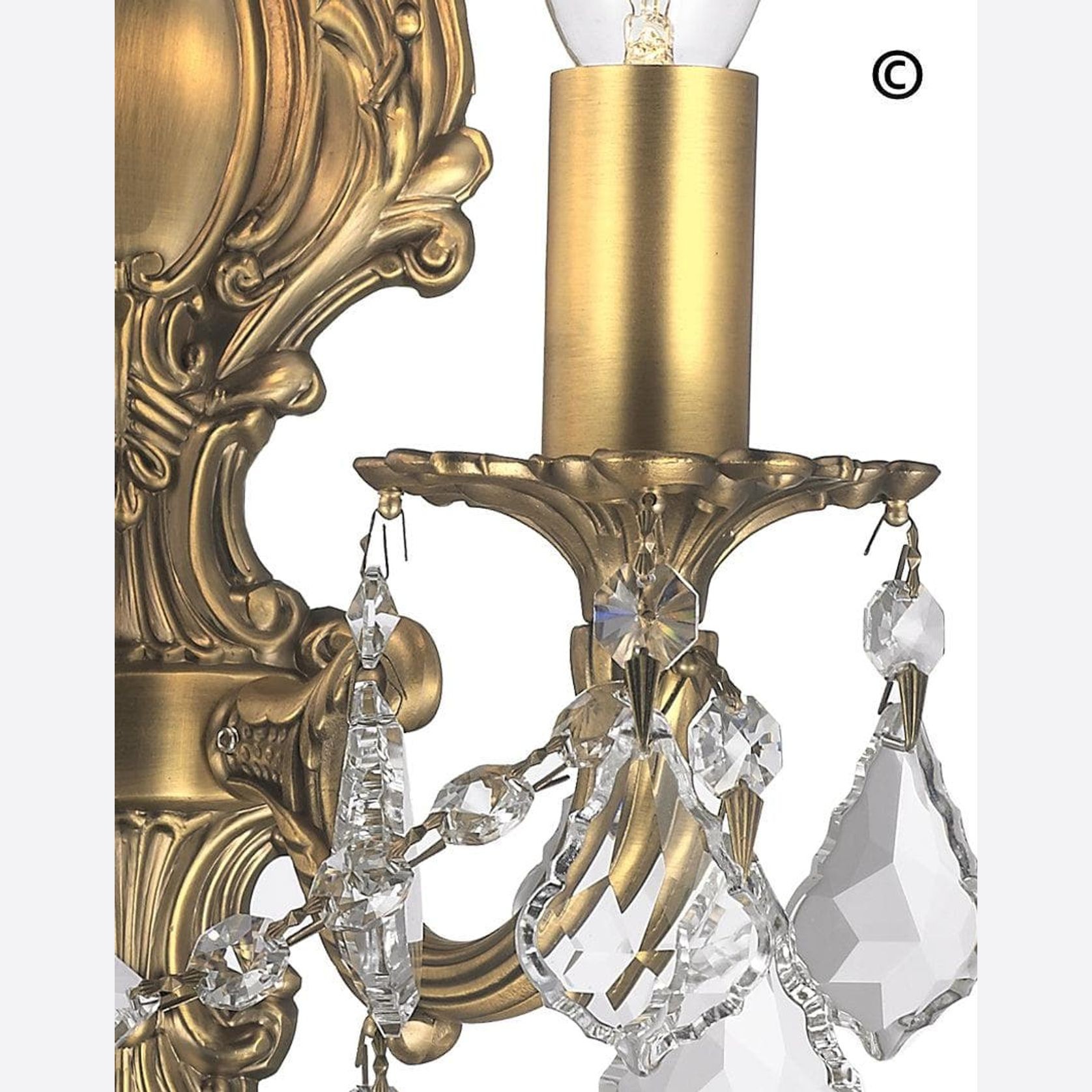 Americana 2 Light Wall Sconce - Victorian - Brass Finish gallery detail image