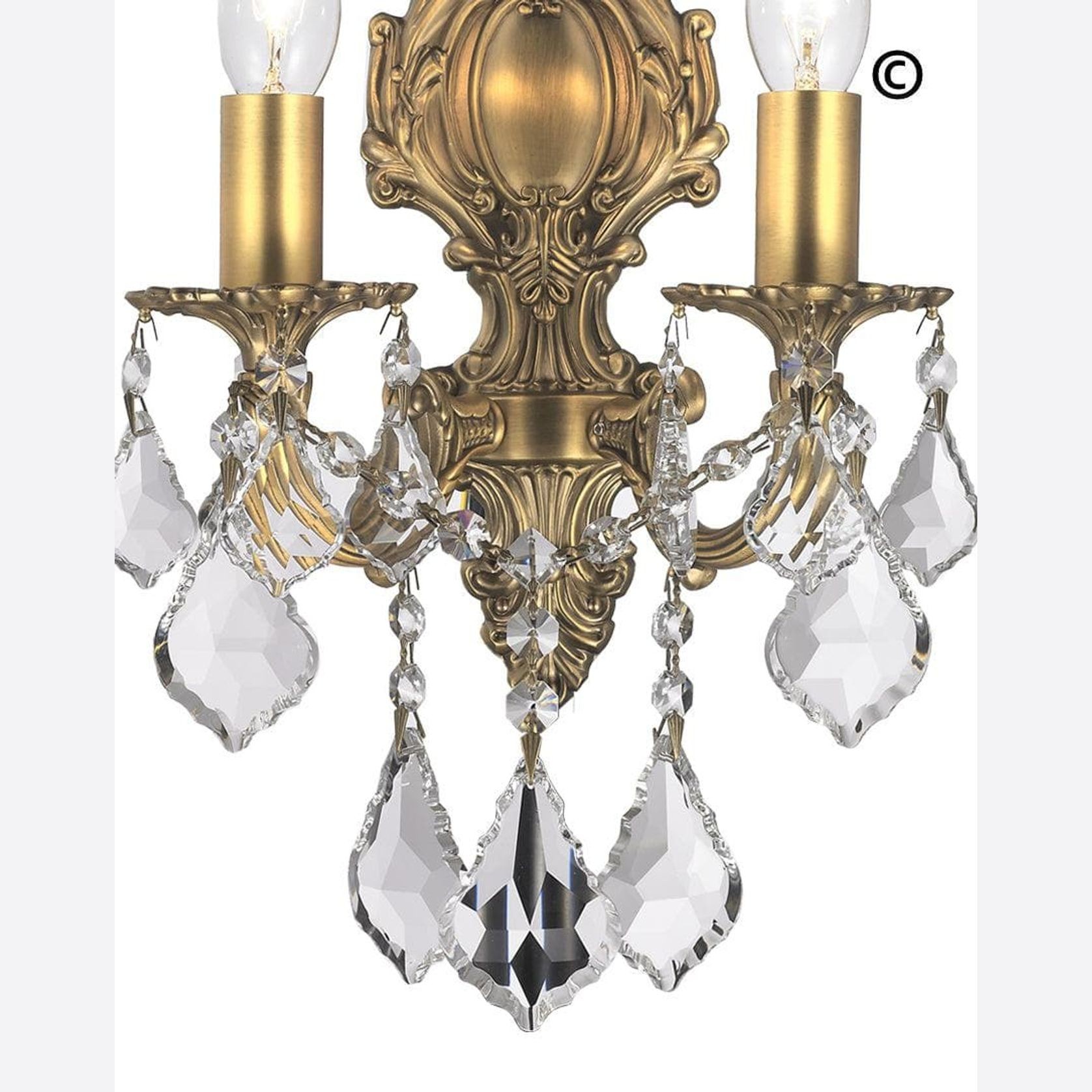 Americana 2 Light Wall Sconce - Victorian - Brass Finish gallery detail image