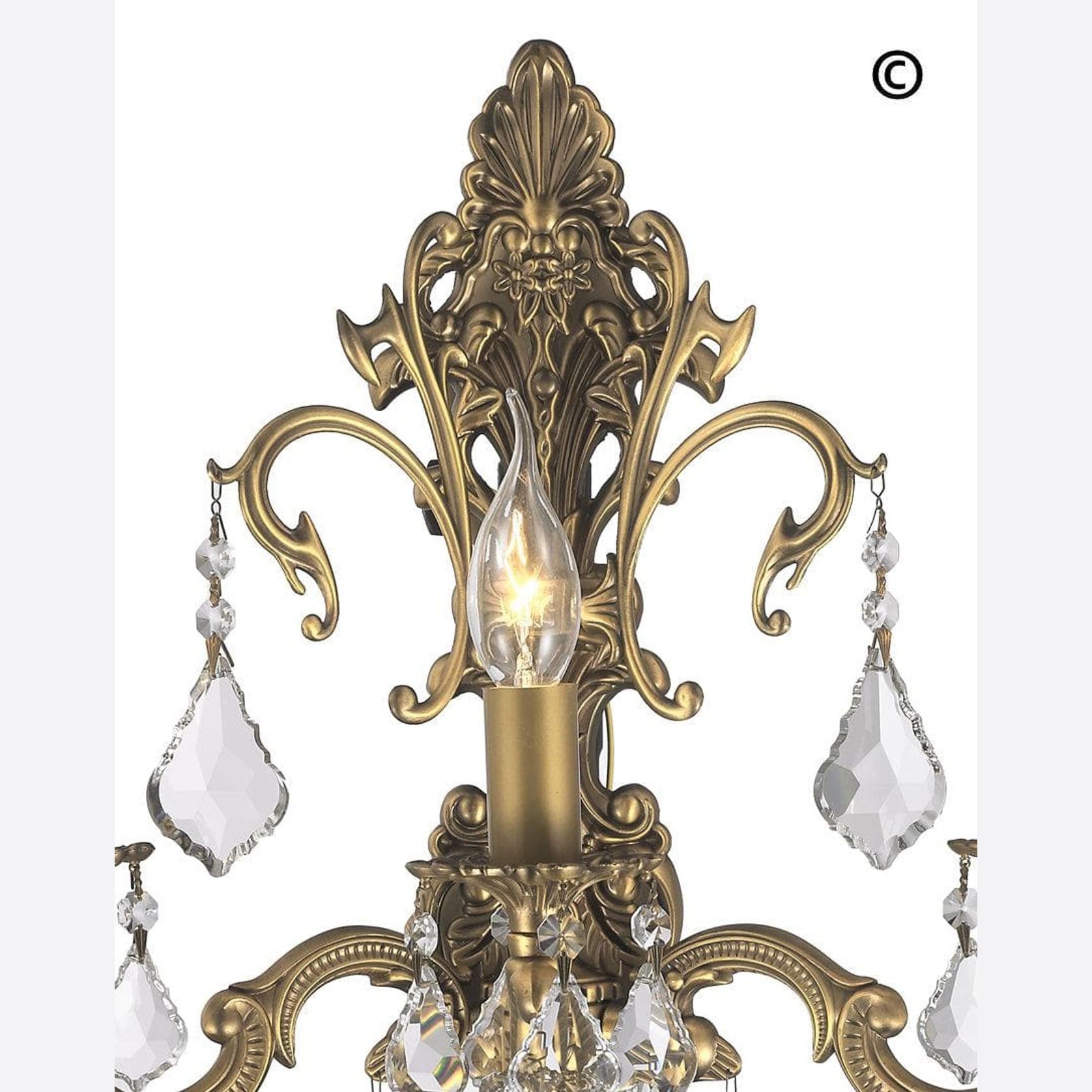 Americana 3 Light Wall Sconce - Brass Finish gallery detail image