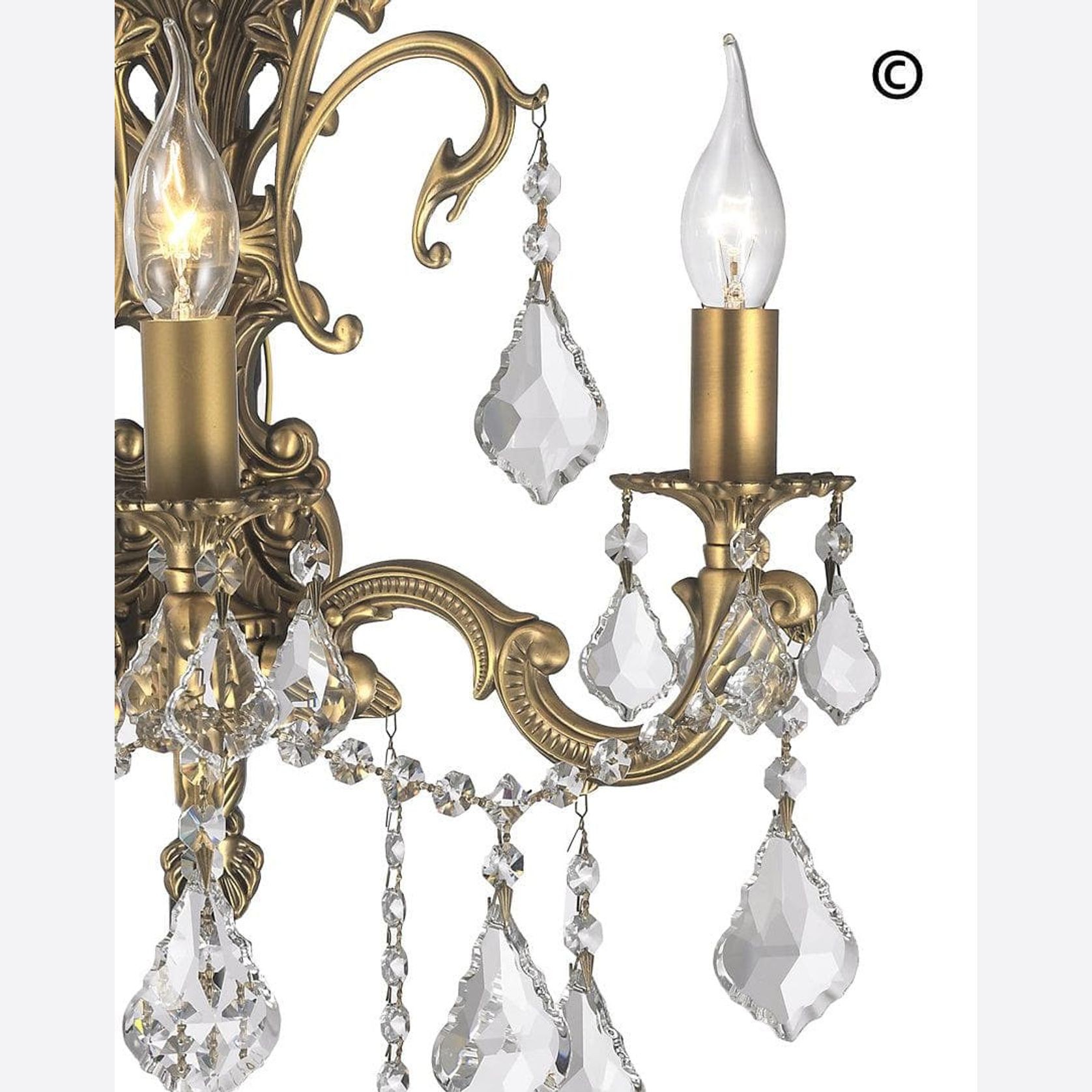 Americana 3 Light Wall Sconce - Brass Finish gallery detail image