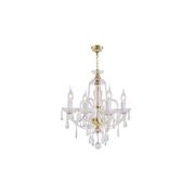 Bohemian Prague 4 Arm Crystal Chandelier - Brass Fixtures gallery detail image