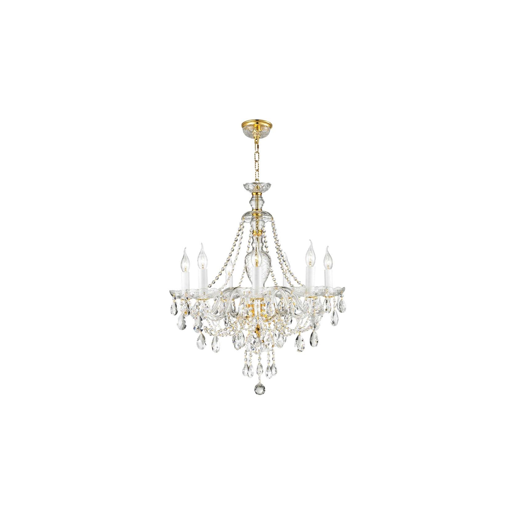 Bohemian Brilliance 7 Arm Crystal Chandelier- Gold gallery detail image
