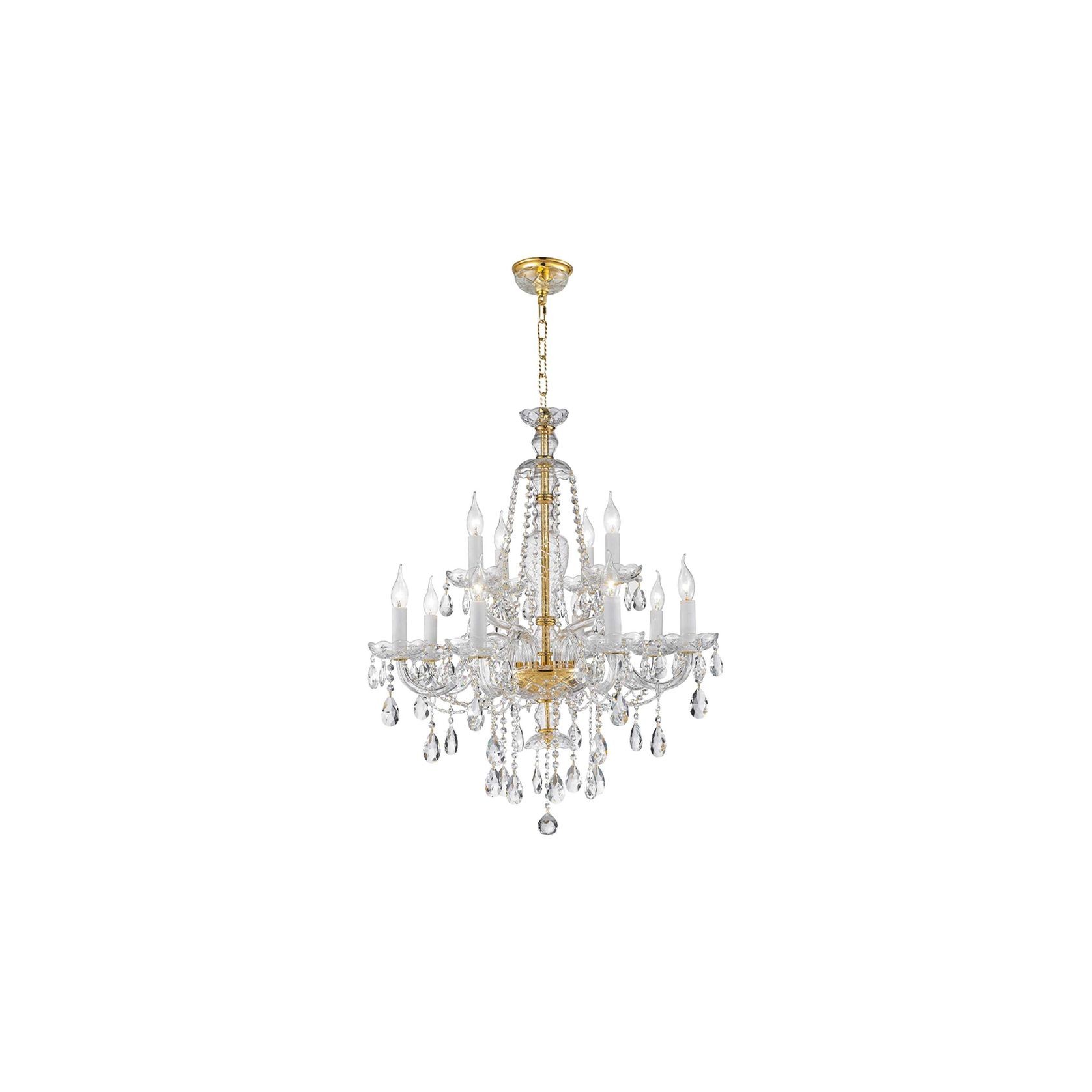 Bohemian Brilliance 12 Arm Crystal Chandelier- Gold gallery detail image