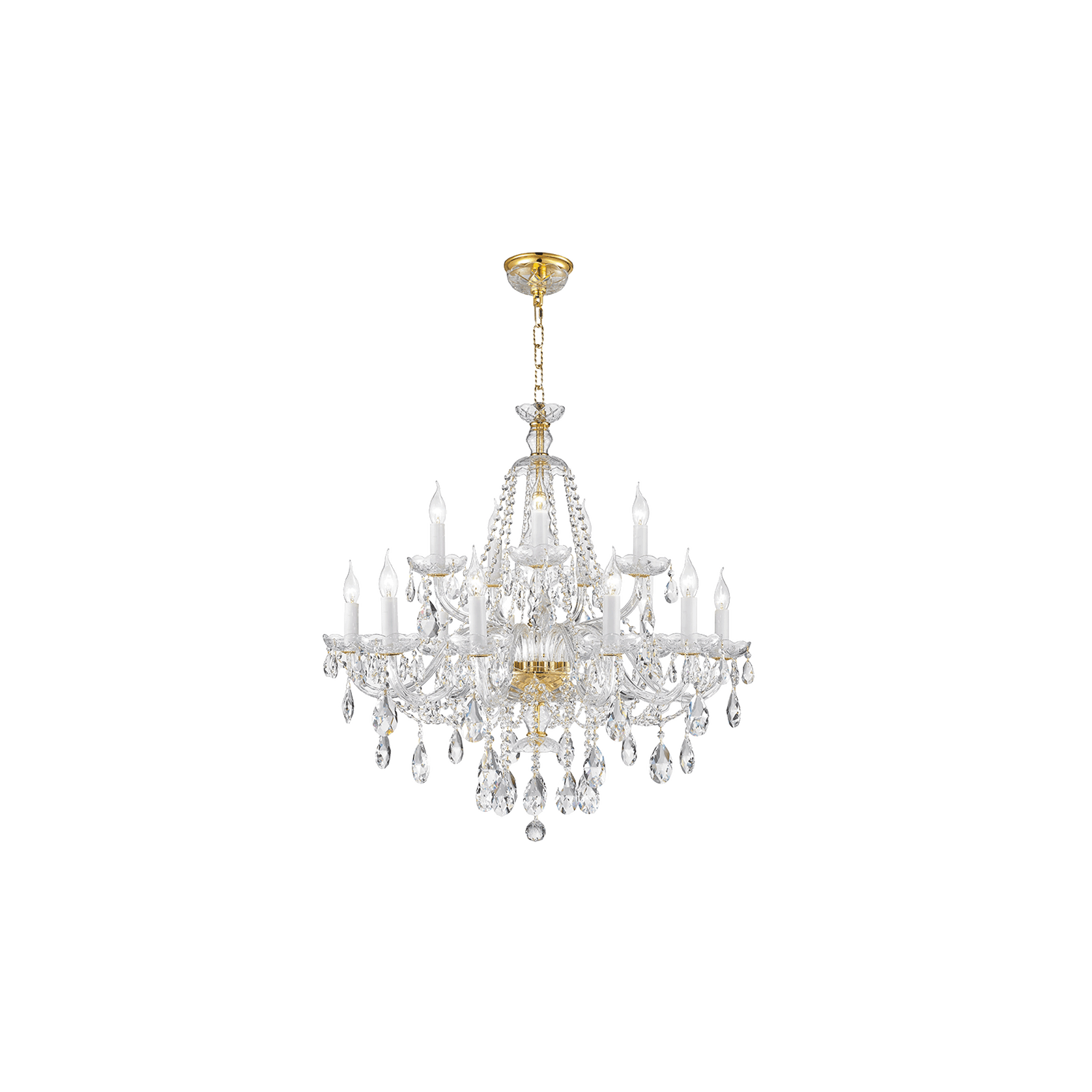 Bohemian Brilliance 15 Arm Crystal Chandelier- Gold gallery detail image